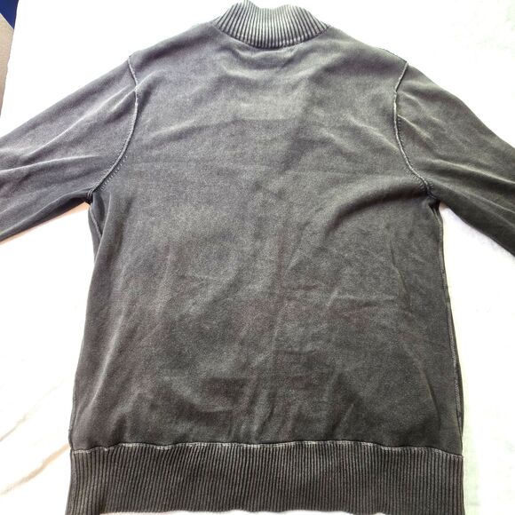 Kenneth Cole Mens Full-Zip Sweater SZ M Pockets, slight distress  Dark Gray - Picture 2 of 5
